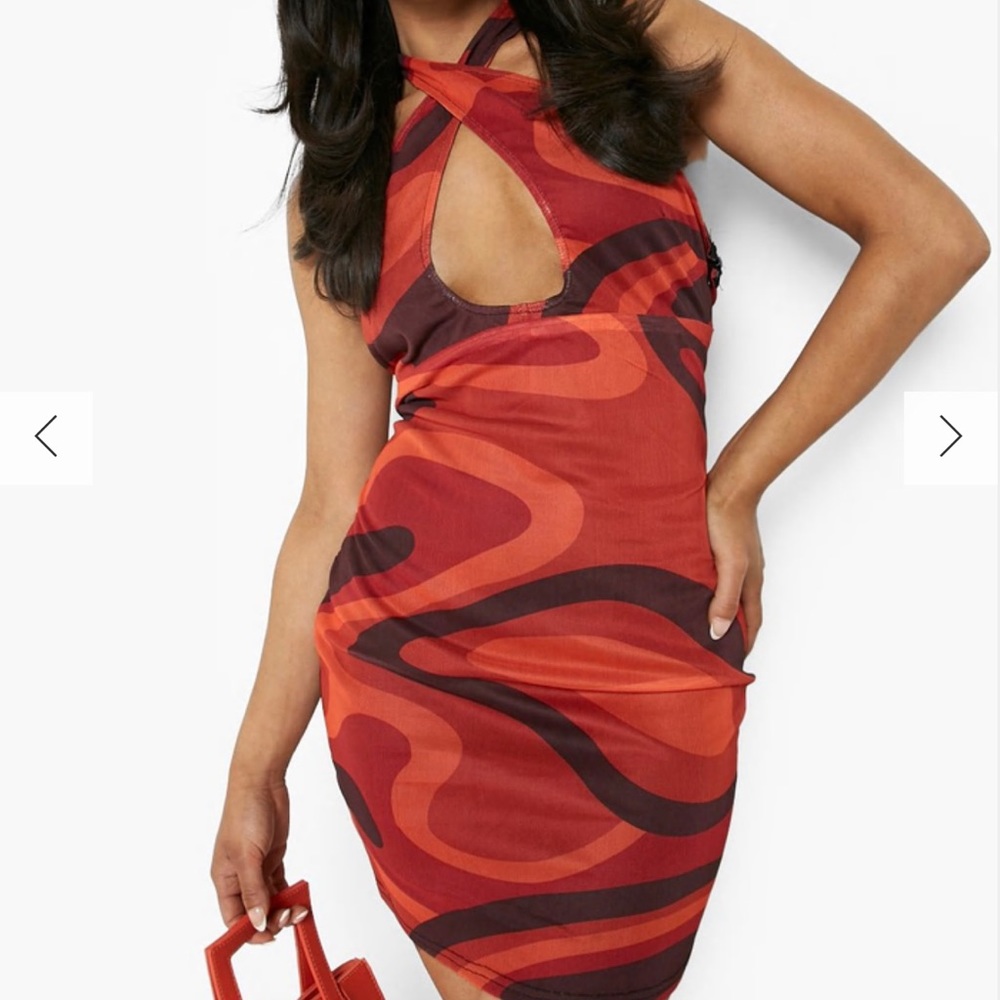 70s inspired halter dress